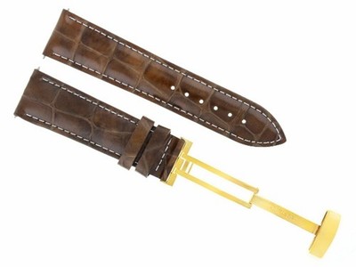 19MM LEDER UHRENARMBAND ARMBAND FÜR 34MM ROLEX DATE AIRKING 5500 SCHLIESSE BRAUN GOLD