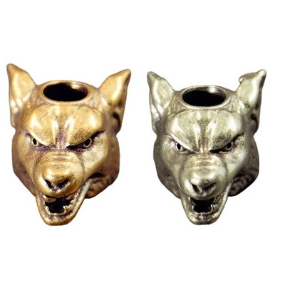 Handcrafted Brass Wolf Head Charm for Paracord or Keychain Jewelry Accessories