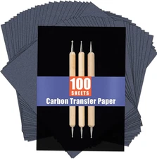 PSLER 100 Sheets Carbon Paper Sheets, Carbon Transfer Paper for DIY Woodworking,