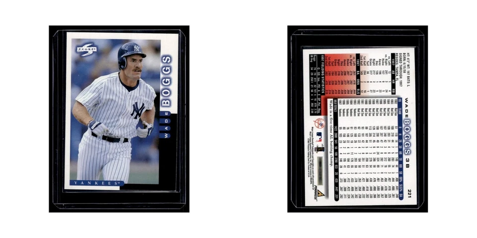 Wade Boggs 1998 Score #221 New York Yankees Baseball Card NM - Image 3 of 3