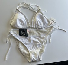 Full Tilt Swim White String Bikini Small Bottom / Medium Top