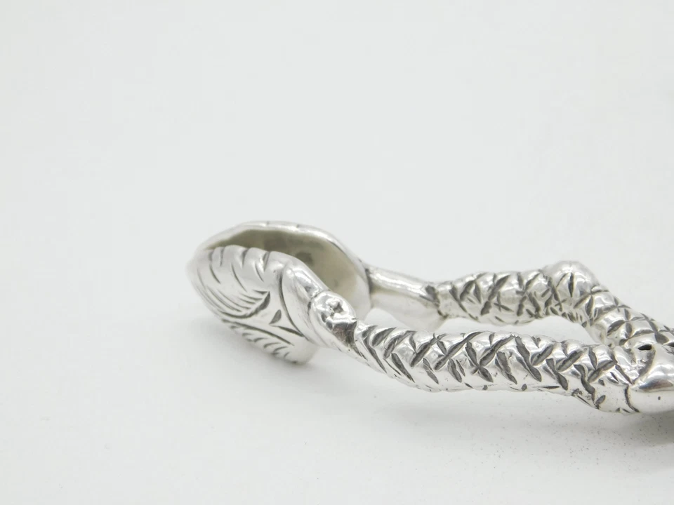 Nips de azúcar eduardianos de plata esterlina novedad 'arlequín' antiguos 1904 Londres Foto 3 de 4