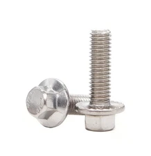 binifiMux 10pcs M6-1.0 x 30mm Serrated Flanged Hex Bolts Flange M6x30mm 