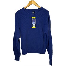 Womens GAP Blue Knit Sweater Size Small Pullover Long Sleeve Casual New With Tag