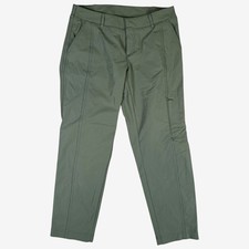 Kirkland Womens Travel pants green nylon 2 zippers ankle length hiking outdoors