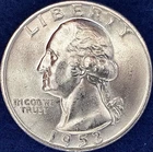 1953-D Washington Silver Quarter Ch BU