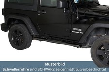 Schwellerrohre oval mit Tritt SCHWARZ für JEEP Wrangler JK 3 Türer 2011> Ø76mm m