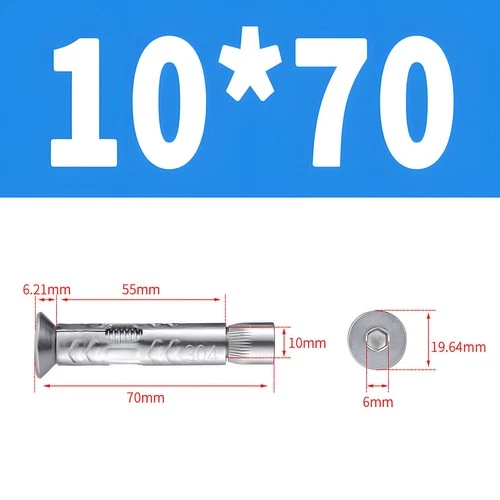 Heavy Duty Sleeve Anchor Expansion Bolt Allen Socket Countersunk Masonry M6-M12 - Picture 23 of 34