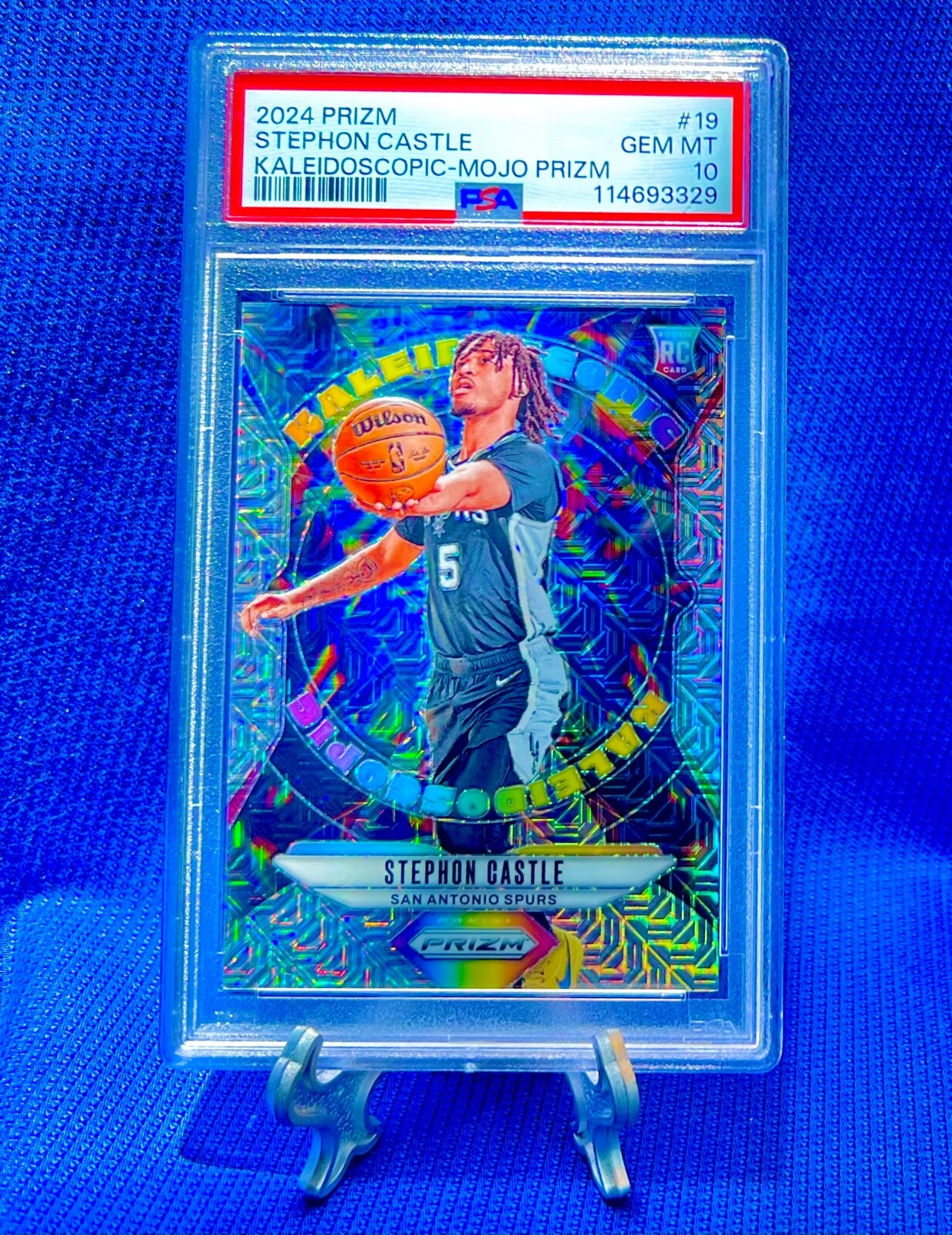 Stephon Castle 2024-25 Panini Prizm Kaleidoscopic Mojo Prizm 25/25 RC PSA 10 GEM