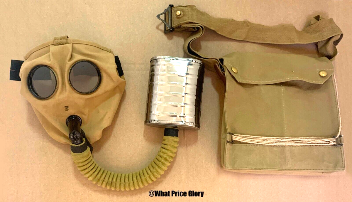 WW1 第一次大戦 米軍実物 M-1917 SBR ガスマスクバッグ WWI M1917 BRITISH SBR MASK & CARRY BAG | eBay