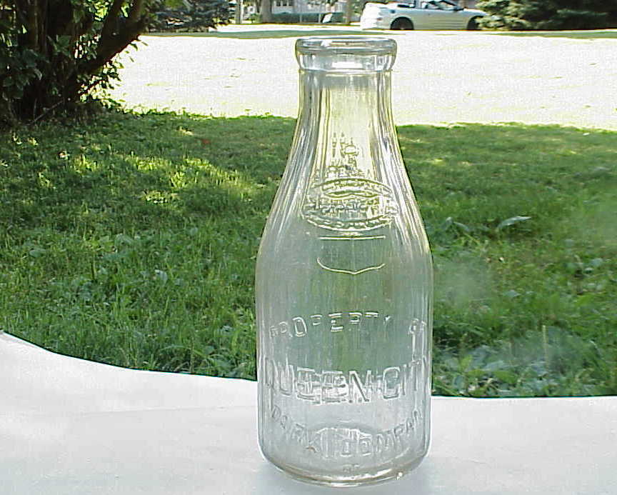 Vintage Queen City Dairy Milk Bottle Cincinnati OH Ohio? 1 qt. eBay