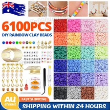 6100X Rainbow Clay Beads for Bracelet Making Flat Polymer Heishi Jewelry Making