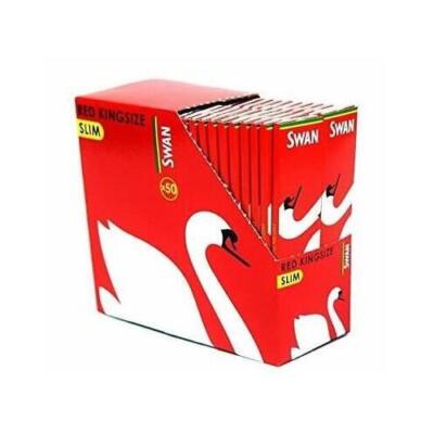 Neu Schwan (50) King Size rote Blättchen volle Box von Swan Vanity