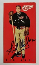 SID ABEL HAND SIGNED HOCKEY CARD AUTOGRAPHED NHL PLAYER DETROIT RED WINGS SPORT