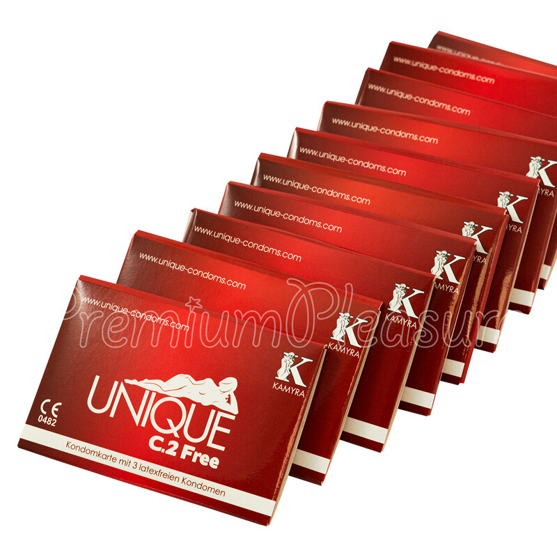 KAMYRA Unique C.2 Smart Condom – Vor Der Erektion Anziehbar, Latexfrei, Superdünn (0.015mm), 3er Pack In Kreditkartenformat