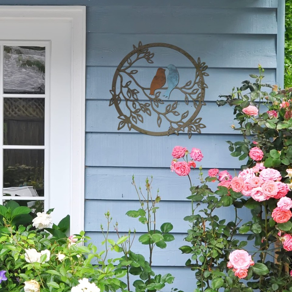 Metal Wall Art Bird on Tree Branch Bird Wall Silhouette Bird Wall Art