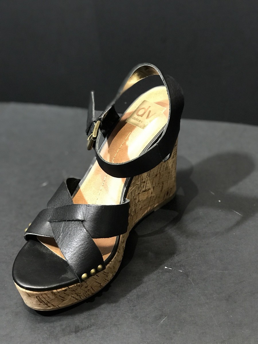 Dolce Vita Black Raffia Wedges Sam Edelman Wedges DV Dolce