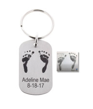 Gifts for mom, mothers day gifts, actual baby footprints engraved, keychain