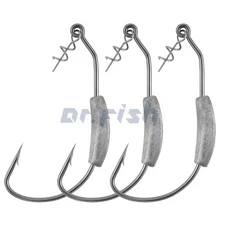 Dr.Fish 20x Weighted Swimbait Worm Hooks w/ Spring Keeper Weedless Twistlock Jig