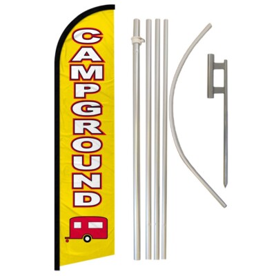 Campground Windless Banner Swooper Advertising Flag Pole Kit Camping Grounds