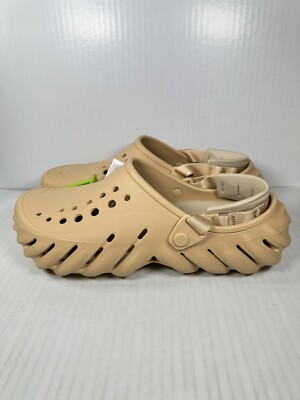 Size 12 Crocs Echo Mens Slip On Clogs Shoes Wheat Beige  display picture 1