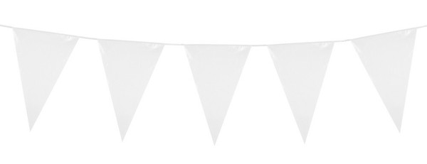 Wimpelkette 10M Weiß WimpelgrößE 45X30Cm Girlande Karneval Fasching Party Deko-image