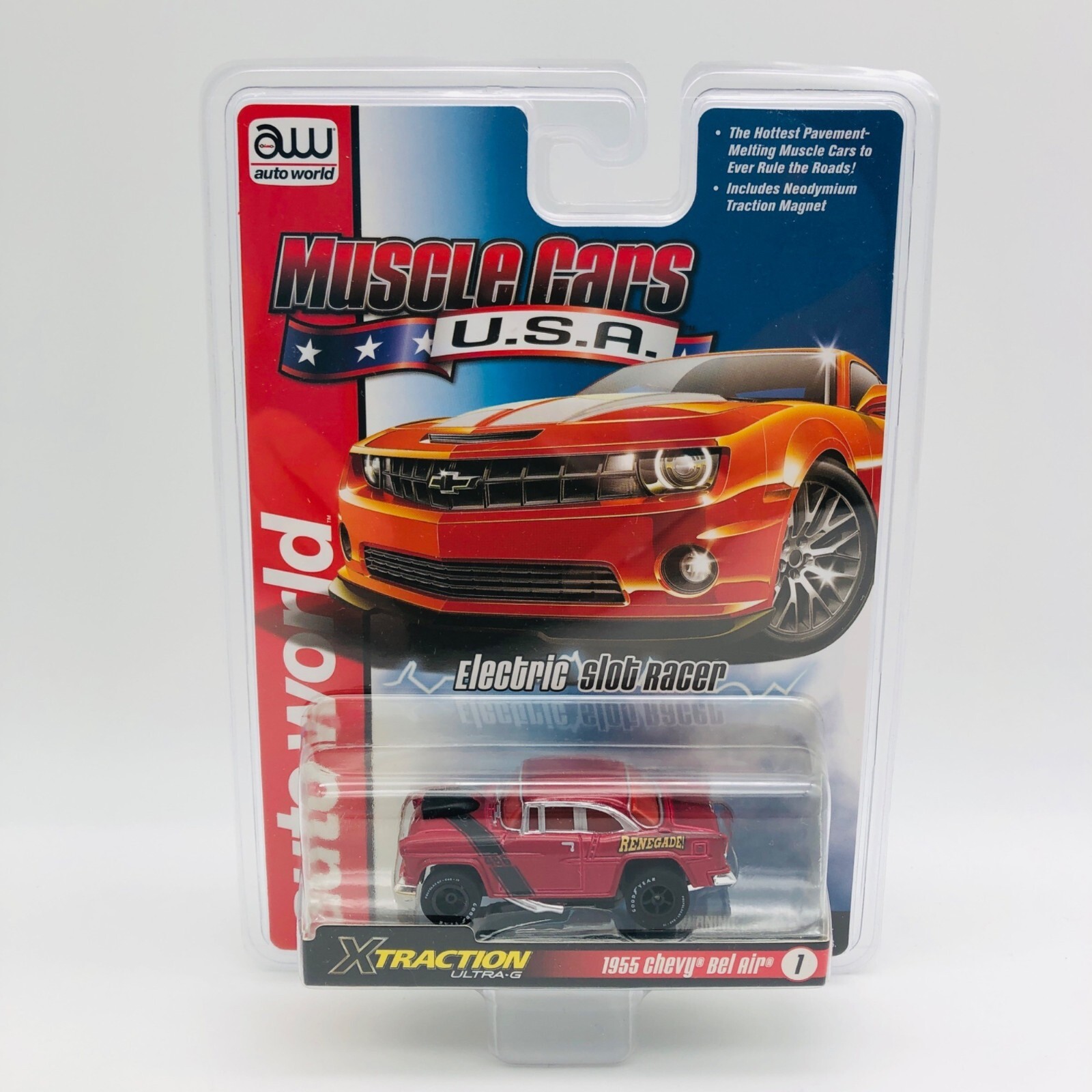 Auto World X-Traction Ultra-G Red 1955 Chevy Bel Air Electric HO Slot Car New