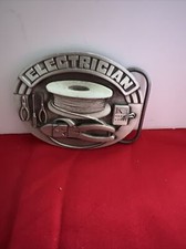 SISKIYOU MENS BUCKLE PROUD TO BE AN ELECTRICIAN VINTAGE 1992 Pure Pewter