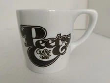 Peet's Coffee & Tea Mug by notNeutral Retro Brown Lettering White Mug