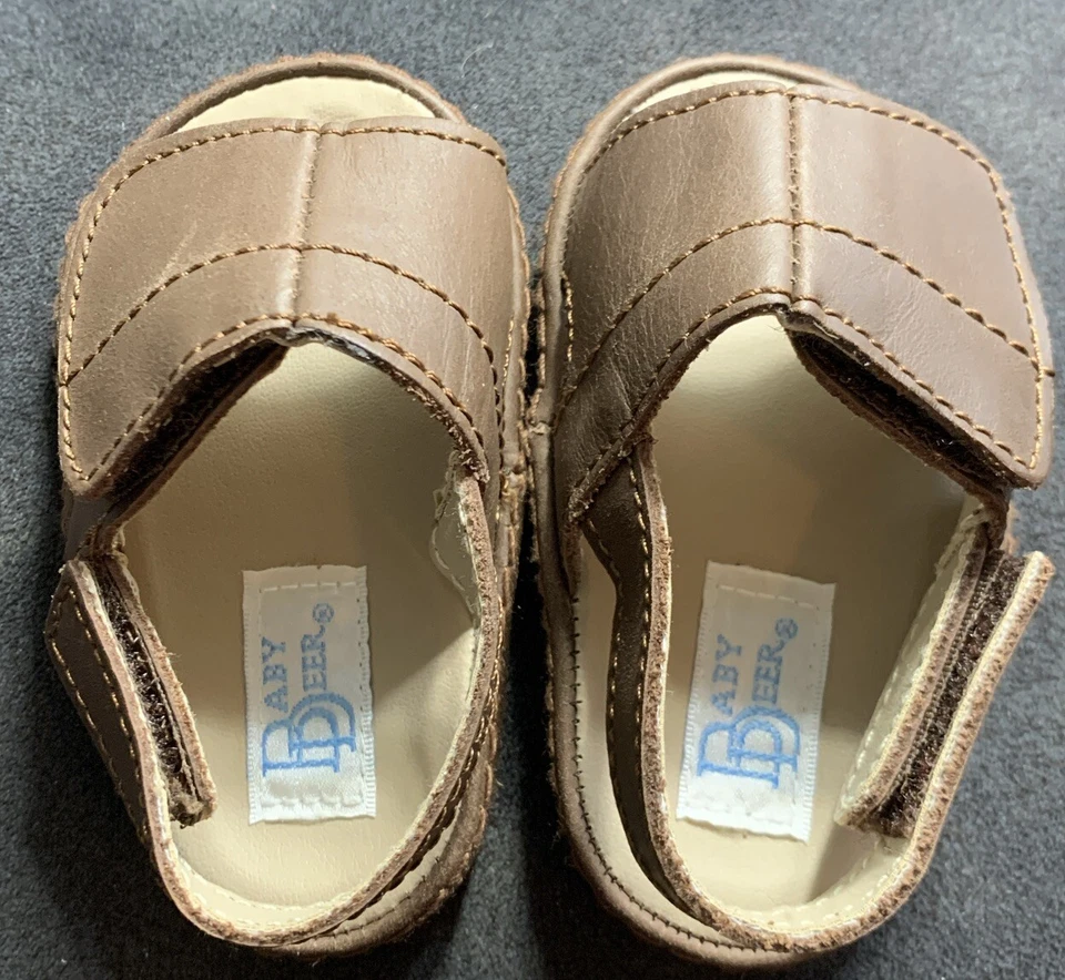 Baby Deer Brown Soft Sole Sandals  Size 0 1 2 3 - Image 3 of 4