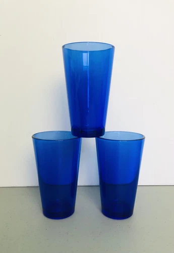 Libbey Cobalt Blue Tumbler Glasses 16 oz Set of 3