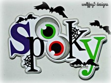 CRAFTECAFE SPOOKY TITLE Premade paper piecing scrapbook die cut piece page album