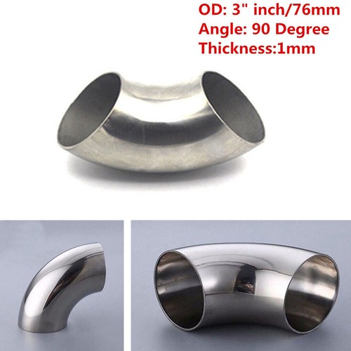 2/2.5/3 inch Elbow Exhaust Pipe 90 Degree Bend Exhaust Pipe Stainless Steel AU - Picture 3 of 15