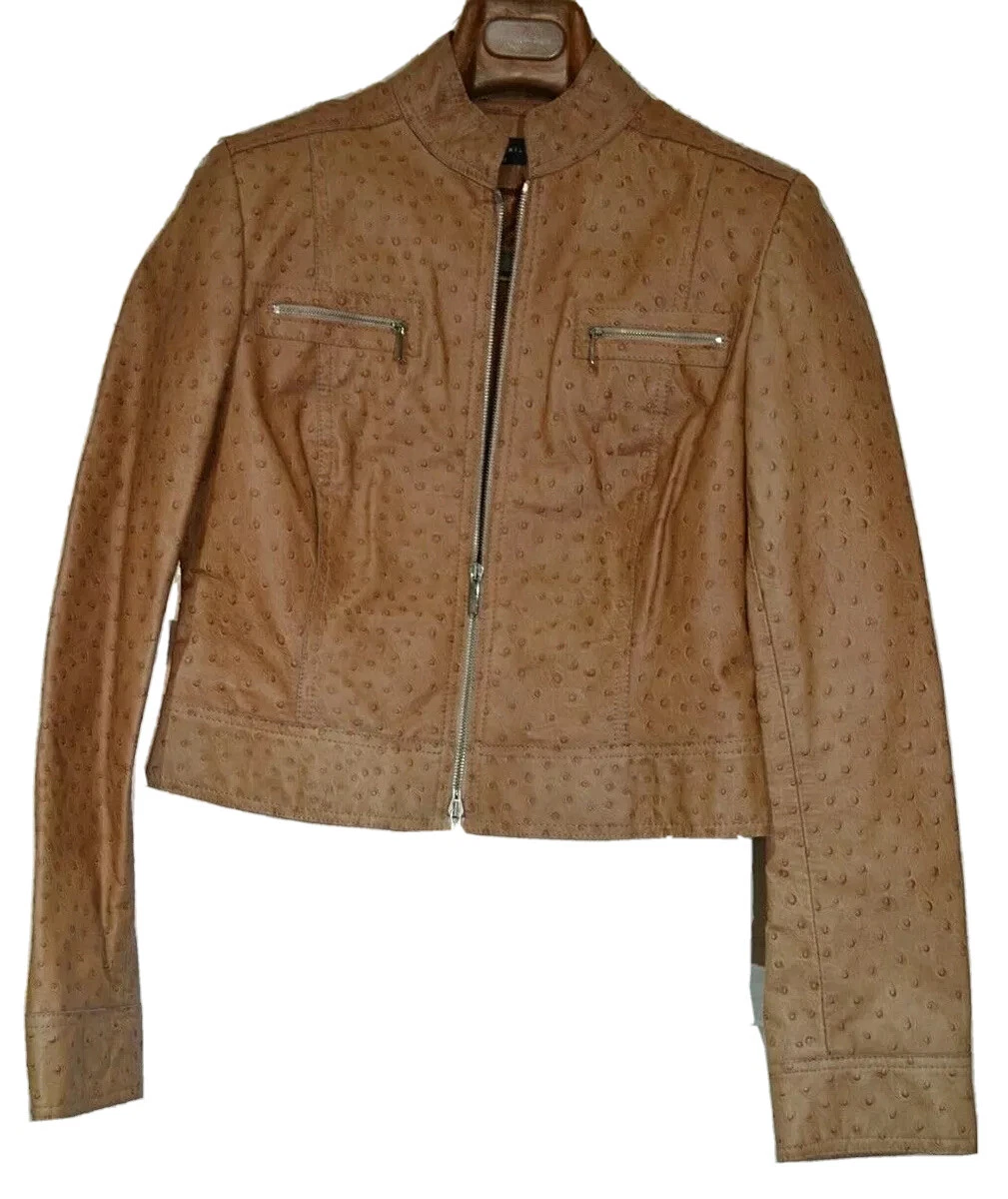 Karen millen 2025 tan leather jacket