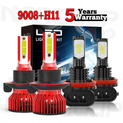 For Chevy Cruze 2011-2013 Combo 6000K LED Headlight High/Low + Fog Light Bulbs