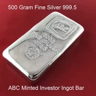 ABC Mint 500 Grams 999.5 Fine Silver Bullion Investor Ingot Bar Australian Made