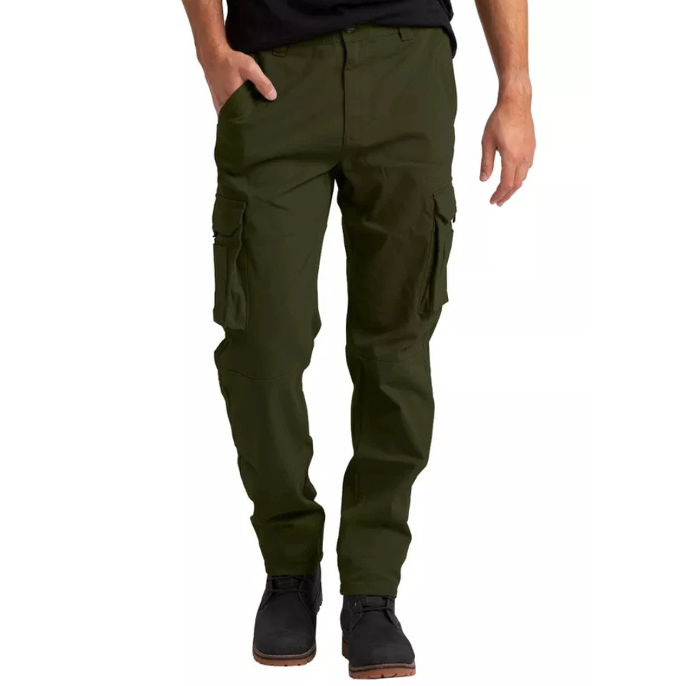 Herren Cargo Hose 6 Taschen 100% Baumwolle Freizeithose Loose Fit Arbeitshose - Bild 2 von 4