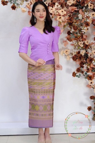 LAOS/THAI TRADITIONAL SILK BLOUSE SHIRTS - THAI TRADITIONAL CLOTHING AND DRESS - Picture 16 of 20