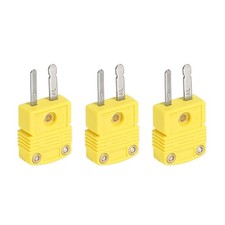K Type Thermocouple Wire Connectors Male Plug Adapter High Temperature,3pcs