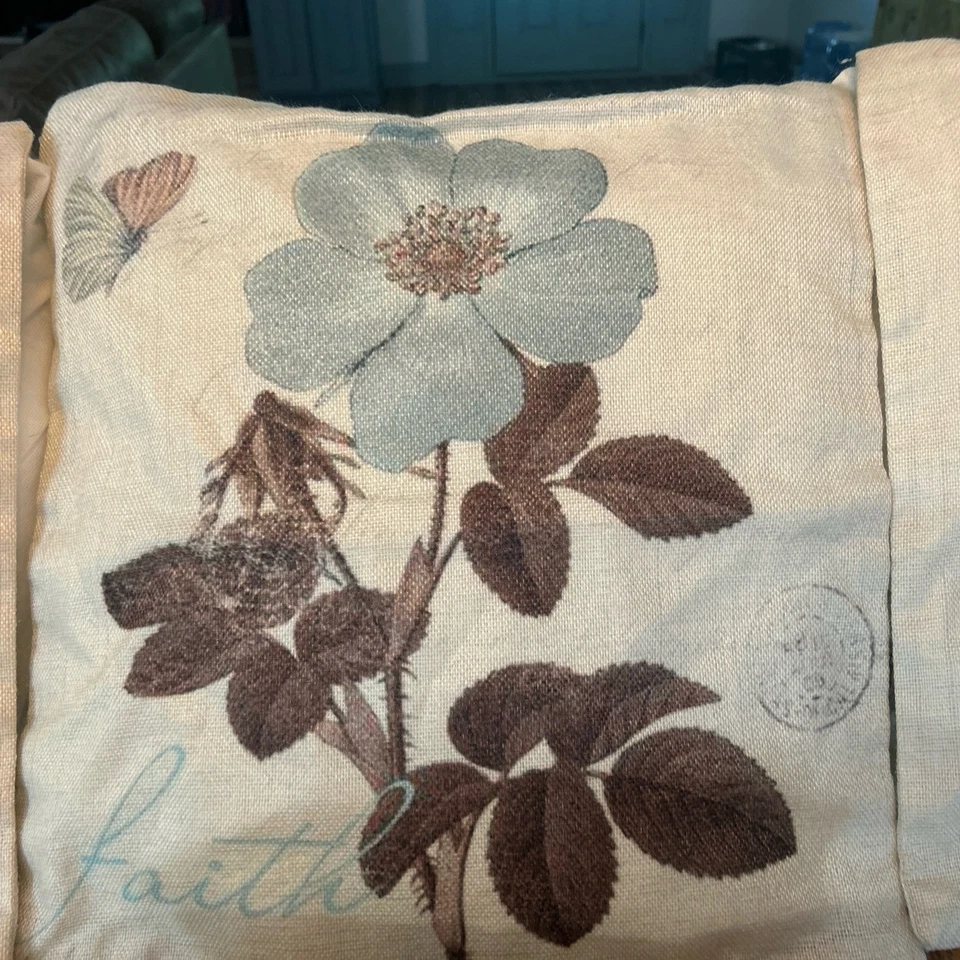 Set Of 4 Decorative Throw Pillow Covers, Faith, Hope, Peace , Love Covers Only - Image 2 of 4