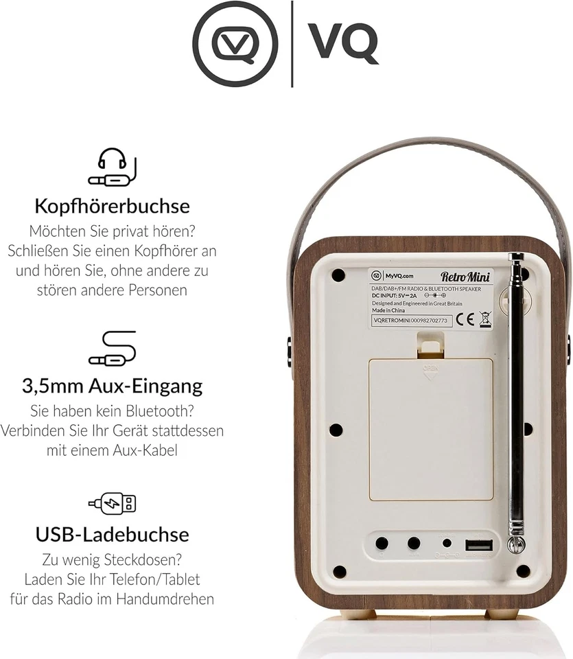Tragbares DAB Radio mit Bluetooth-Lautsprecherein, DAB+Radio Alarm Wecker - Bild 4 von 4
