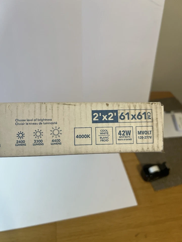 NEW Lithonia Lighting 2x2’ LED Flat Lamp , 42W, 4000k, Cool White,4400lumens - Image 4 of 4