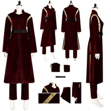 Padm Amidala Cosplay Costume Halloween Carnival Party Dress wine red skirt Suit