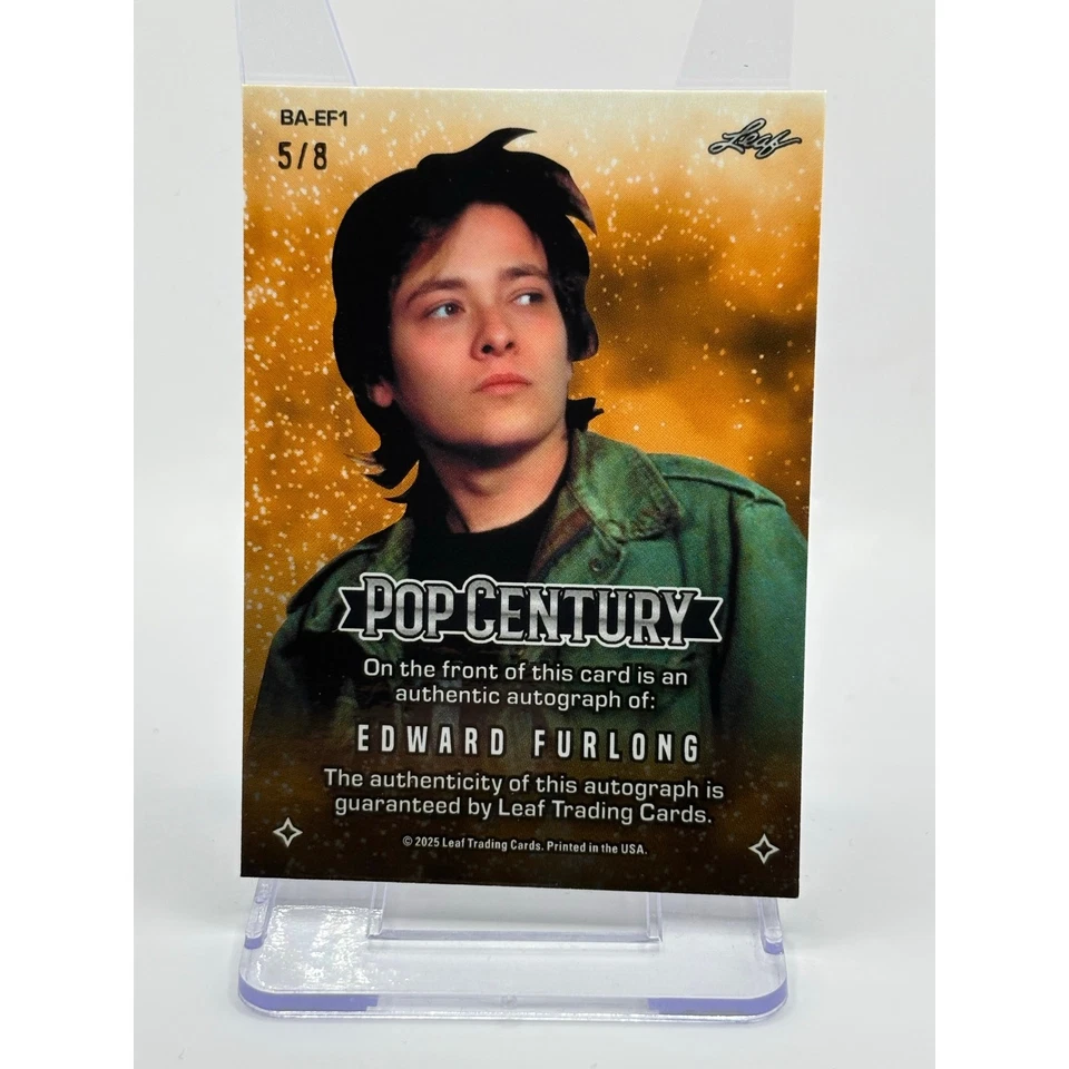 2025 Leaf Metal Pop Century Edward Furlong Pink Crystal Auto 5/8 SP Terminator - Image 2 of 2