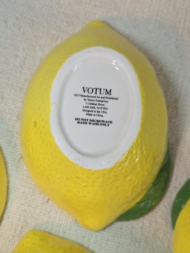 Lemon Shaped Measuring Cup Set "VOTRUM" Yellow Ceramic 4 Pc Unused Stacking - Picture 16 of 20