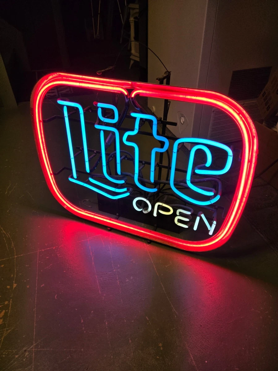 Miller Light Neon Beer Sign In Collectible Miller Signs & Tins for