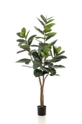 artplants Künstlicher Ficus Elastica Feria, Kunststamm, grün, 180cm