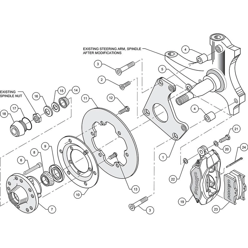Kit de freno de disco de arrastre delantero Wilwood 140-1033-BD FDL, 79-02 GM G-Body/S-10 Foto 3 de 4