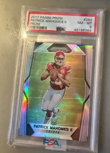 2017 Prizm Silver PATRICK MAHOMES RC ROOKIE #269 KC Chiefs PSA 8