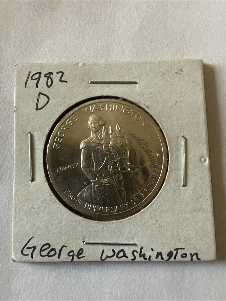 1982-D George Washington Commemorative Half Dollar BU Unc 50C 90% SIlver * A8 - Image 4 of 4